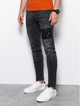 Ombre Ombre Jeansy P1063 Czarny Skinny Fit