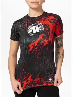 PITBULL PITBULL T-Shirt Koszulka sportowa damska Mesh BLOOD DOG L Czarny Regular Fit