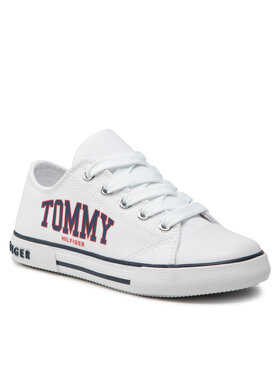 Tommy Hilfiger Tommy Hilfiger Sneakers aus Stoff Low Cut Lace-Up Sneaker T3X4-32208-1352 M Weiß