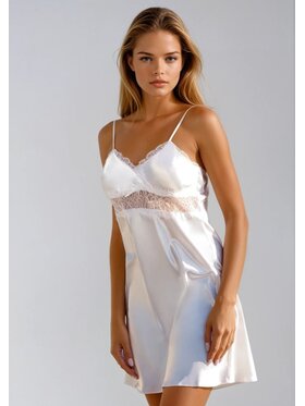 DKaren Lingerie DKaren Lingerie Halka Doris Biały Classic Fit