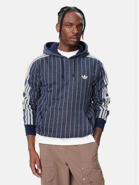 adidas adidas Džemperis ar kapuci Pinstripes Hoodie KR9704 Tumši zils Regular Fit