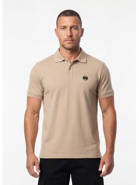 PITBULL PITBULL Polo SMALL LOGO Beżowy Regular Fit