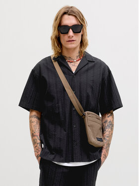 Jack & Jones Jack & Jones Set Hemd und Stoffshorts Tyson 12297649 Schwarz Relaxed Fit