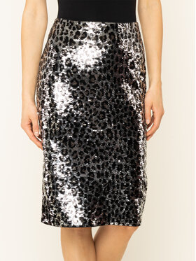 MICHAEL Michael Kors MICHAEL Michael Kors Спідниця-олівець Leopard Sequined MF97EZXCJE Срібний Regular Fit