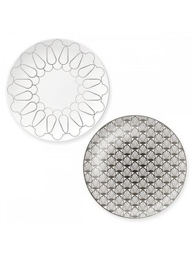 VOLA VOLA Zestaw Zestaw 2 talerzy First Platin 21 cm 001 Srebrny