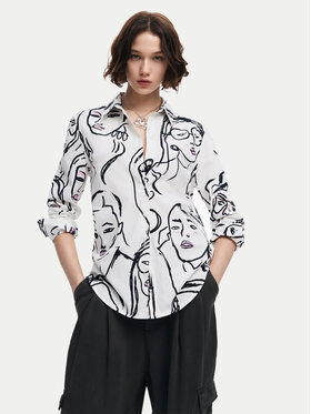 Desigual Desigual Camicia Faces 24WWCW34 Bianco Regular Fit