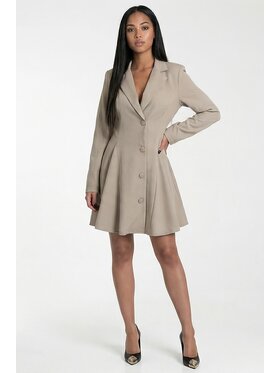 FIGL FIGL Košeľové šaty M1317 Béžová A-Line Fit