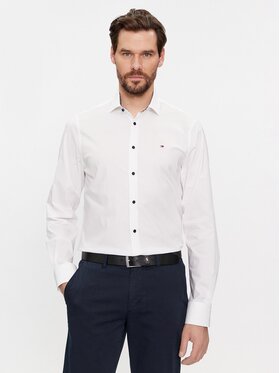 Tommy Hilfiger Tommy Hilfiger Košile MW0MW34259 Bílá Slim Fit