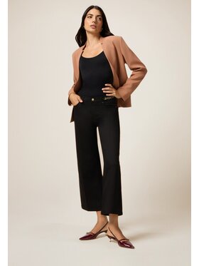 Oltre Oltre Pantaloni di tessuto P727R008664N033 Nero Flare Fit