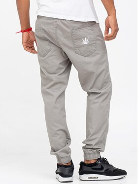 Jigga Wear Jigga Wear Spodnie materiałowe Spodnie Materiałowe Jogger Ze Ściągaczem Męskie Szare Jigga Wear Crown XXL Szary Regular Fit