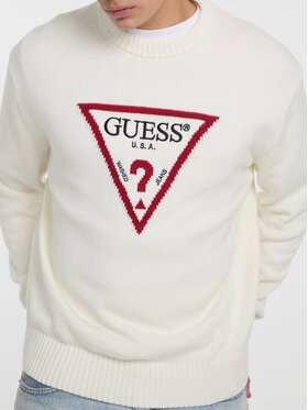 Guess Jeans Guess Jeans Sweter 172999 Biały Classic Fit