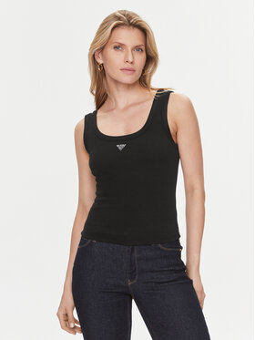 Guess Guess Τοπ W3YP68 KA0H1 Μαύρο Regular Fit