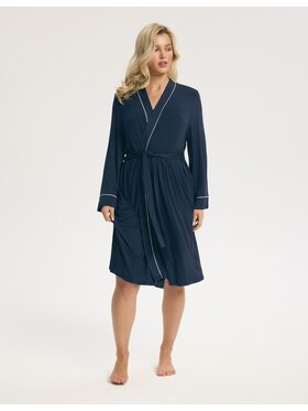 Esotiq Esotiq Szlafrok 45199 Granatowy Regular Fit