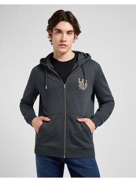 Lee Lee Bluza Zip Hoodie Czarny Regular Fit