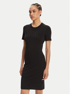 Versace Jeans Couture Versace Jeans Couture Kleid für den Alltag 78HAOS04 Schwarz Slim Fit