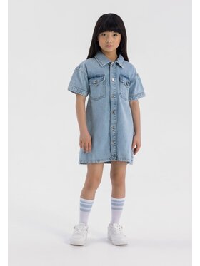 MINOTI MINOTI Sukienka jeansowa 22dress41 Błękitny Regular Fit