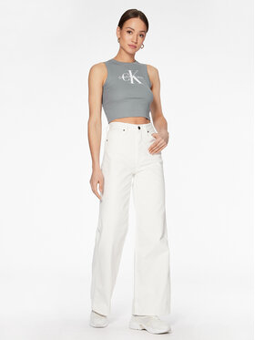 Calvin Klein Traperice K20K205160 Bijela Relaxed Fit