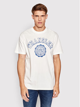 Wrangler Wrangler T-Shirt Collegiate W7E0EJ737 Biały Regular Fit