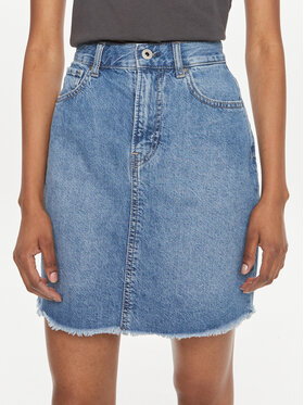 Pepe Jeans Pepe Jeans Teksaselik Mini Skirt Hw PL901124MN9 Sinine Regular Fit