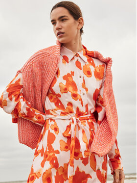 Selected Femme Selected Femme Košeľové šaty 16089013 Oranžová Regular Fit