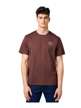 Wrangler Wrangler T-Shirt 112371490 Brązowy Regular Fit