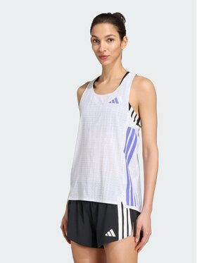 adidas adidas Tank top Adizero Running Biały Slim Fit