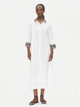 LOLA CASADEMUNT LOLA CASADEMUNT Φόρεμα πουκάμισο LS2516042 Λευκό Relaxed Fit