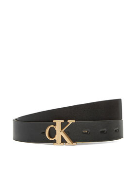 Calvin Klein Calvin Klein Дамски колан Monogram Plaque Buckle 25Mm Rev LV04K7005G Черен