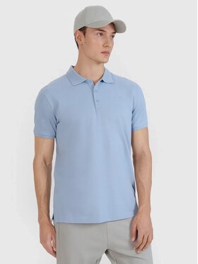 4F 4F Polo 4FWSS25TPTSM407-34S Niebieski Regular Fit