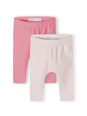 MINOTI MINOTI Komplet 2 par legginsów babyrib 22 Różowy