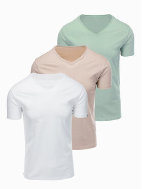 Ombre Ombre Komplet t-shirtów OM-TSBS-0281 Kolorowy Regular Fit