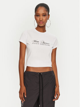 Juicy Couture Juicy Couture T-Shirt Mon Amour JCSCT224407 Biały Slim Fit