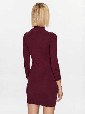 Marella Pletena Obleka Estasi 2333260237200 Bordo Rdeča Slim Fit