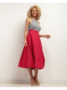 Tessita Tessita Midi sukně SPÓDNICA_T440 _5_M Červená Flared Fit
