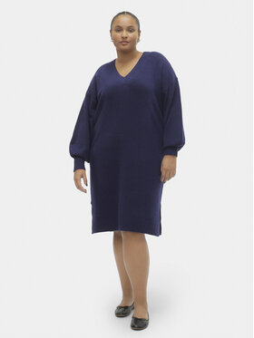 Vero Moda Curve Vero Moda Curve Kootud kleit 10294755 Tumesinine Loose Fit