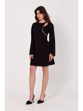 Makover Makover Sukienka codzienna K181 Czarny Modern Fit