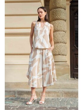 EMOI EMOI Bluzka beżowa letnia Beżowy Feminine Fit