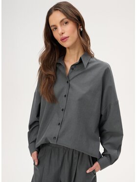 LEBRAND LEBRAND Koszula Meryl Szary ciemny Regular Fit