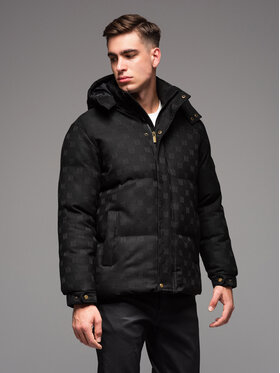 Ombre Ombre Kurtka zimowa OM-JAHP-0195 Czarny Regular Fit