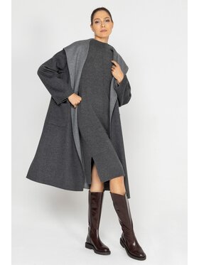 Deni Cler Milano Deni Cler Milano Płaszcz T-DC-8069-D5-90-80-1 Szary Loose Fit