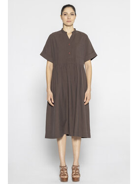 Deni Cler Milano Deni Cler Milano Sukienka koszulowa T-DC-3272-E2-80-71-1 Brązowy Oversize