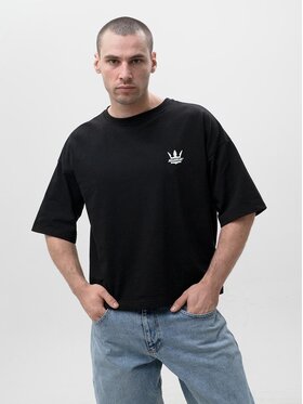 Jigga Wear Jigga Wear T-Shirt Koszulka Z Krótkim Rękawem luźna boksy 129554 Czarny Boxy Fit