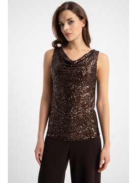 CLICK CLICK Μπλουζάκι 10-6965 Καφέ Fitted Fit