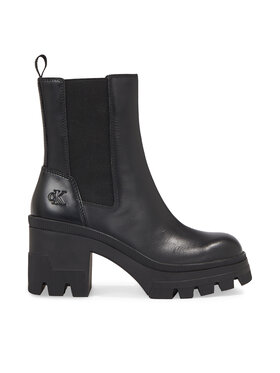 Calvin Klein Jeans Calvin Klein Jeans Μποτάκια Chunky Heeled Chelsea Boot Lth YW0YW01112 Μαύρο