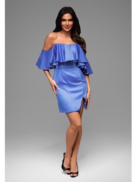 Ombre Ombre Sukienka wieczorowa LA-OM-DLR066 Niebieski Slim Fit