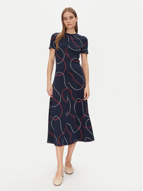 Tommy Hilfiger Tommy Hilfiger Sukienka codzienna Modern F&F Midi Dress WW0WW44547 Granatowy Regular Fit