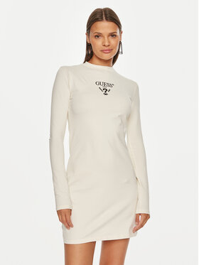 Guess Guess Igapäevane kleit Colette Jersey V4BK04 KCDH1 Valge Regular Fit