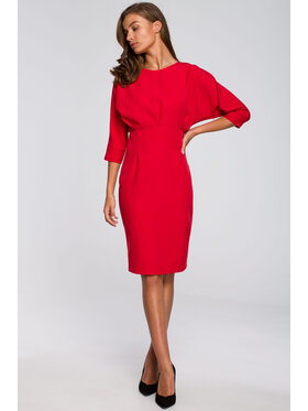 Stylove Stylove Koktejlové šaty S242 Červená Regular Fit