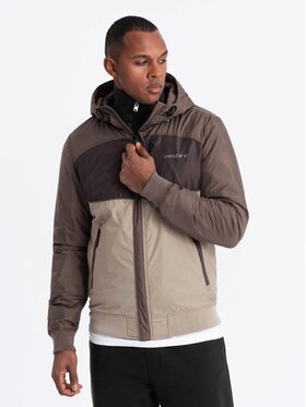 Ombre Ombre Kurtka przejściowa OM-JANP-0194 Beżowy Regular Fit