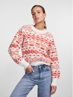 Pieces Pieces Πουλόβερ 17142261 Κόκκινο Regular Fit